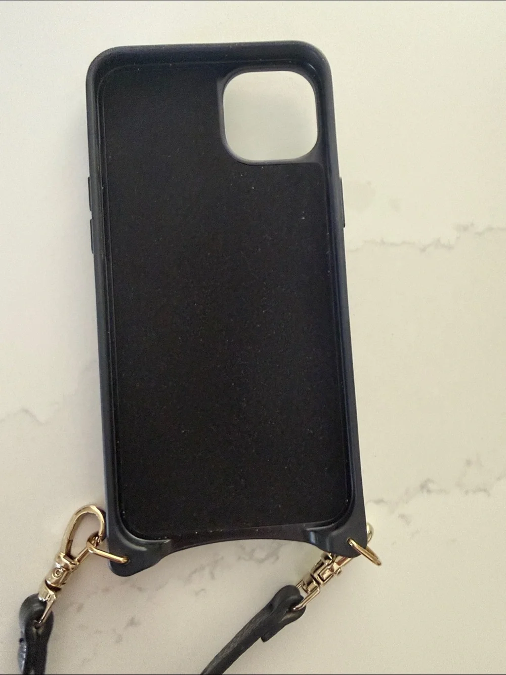 Bandolier Black Leather IPhone 14 Plus case and matching zippered pouch